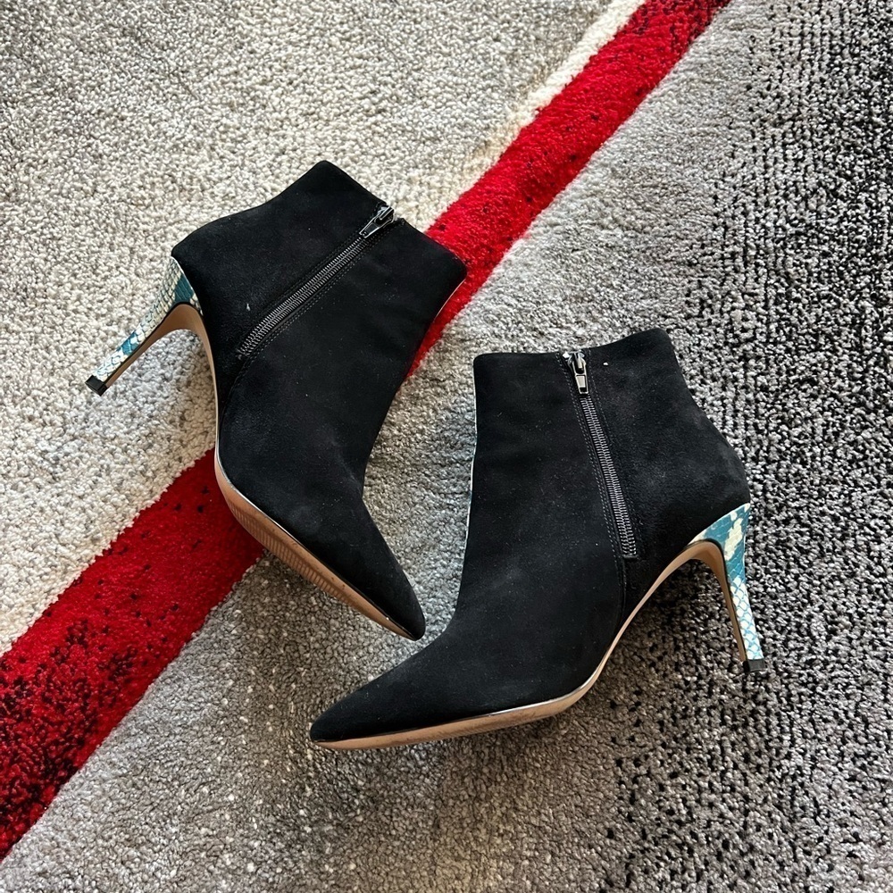 Something Navy Elisa Colorblock Blue Python Bootie - Picture 2 of 5